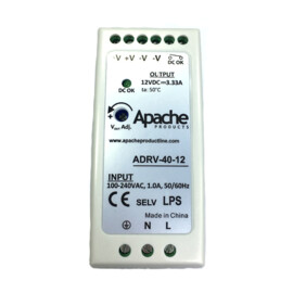 Apache Greyline Din-rail power supply, 12 V/DC, 3.33A, 40 W